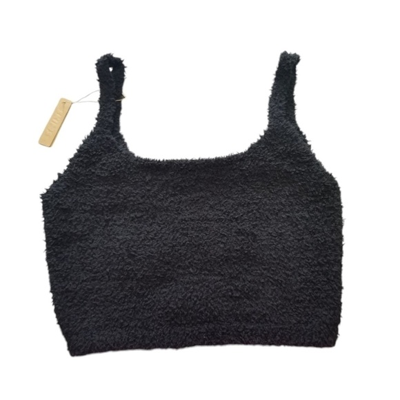 Skims G1 Cozy Knit Crop Camisole Boucle Onyx Black 4X/5X NWT - Picture 3 of 5